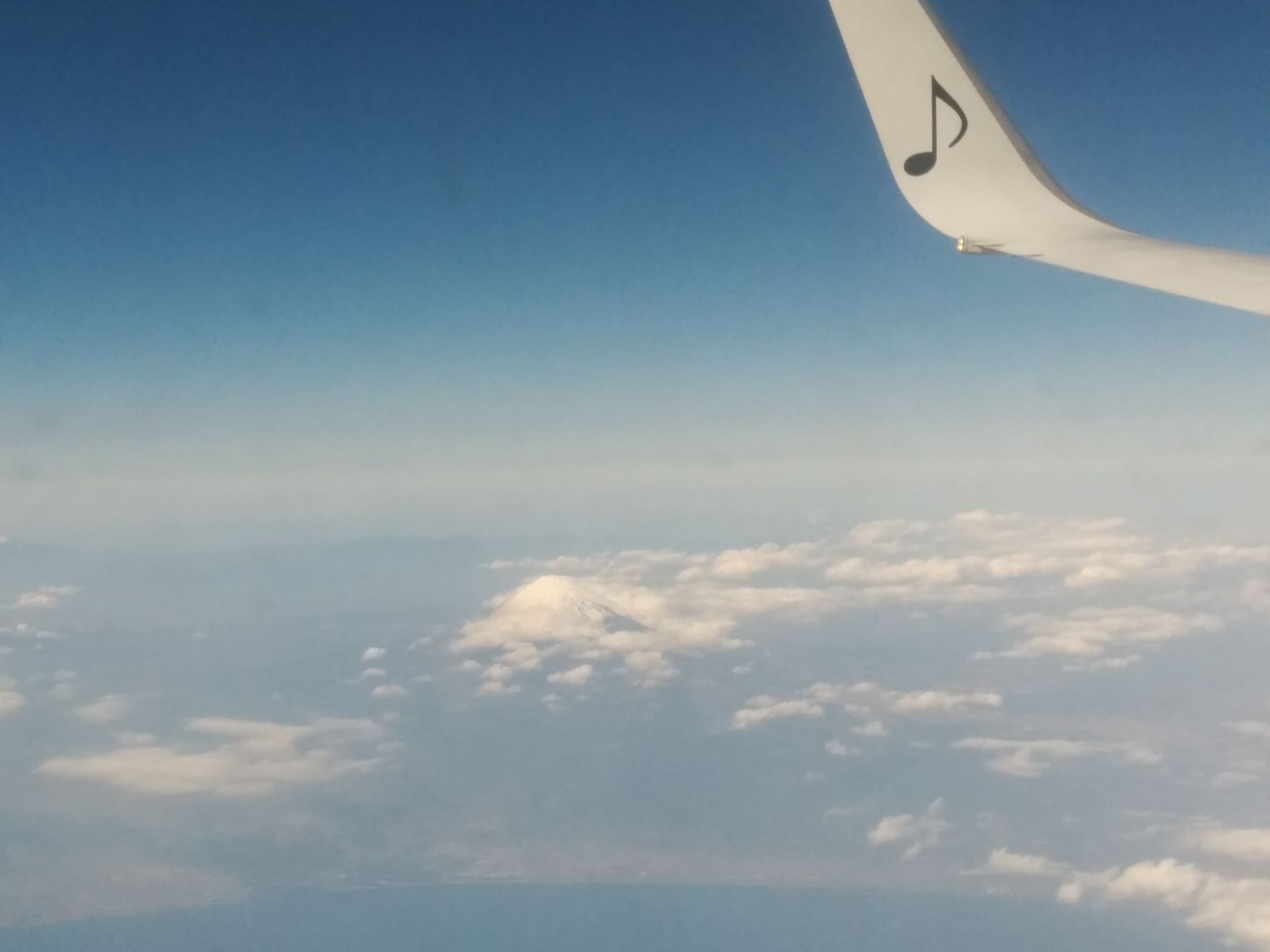 飛行機からの富士山